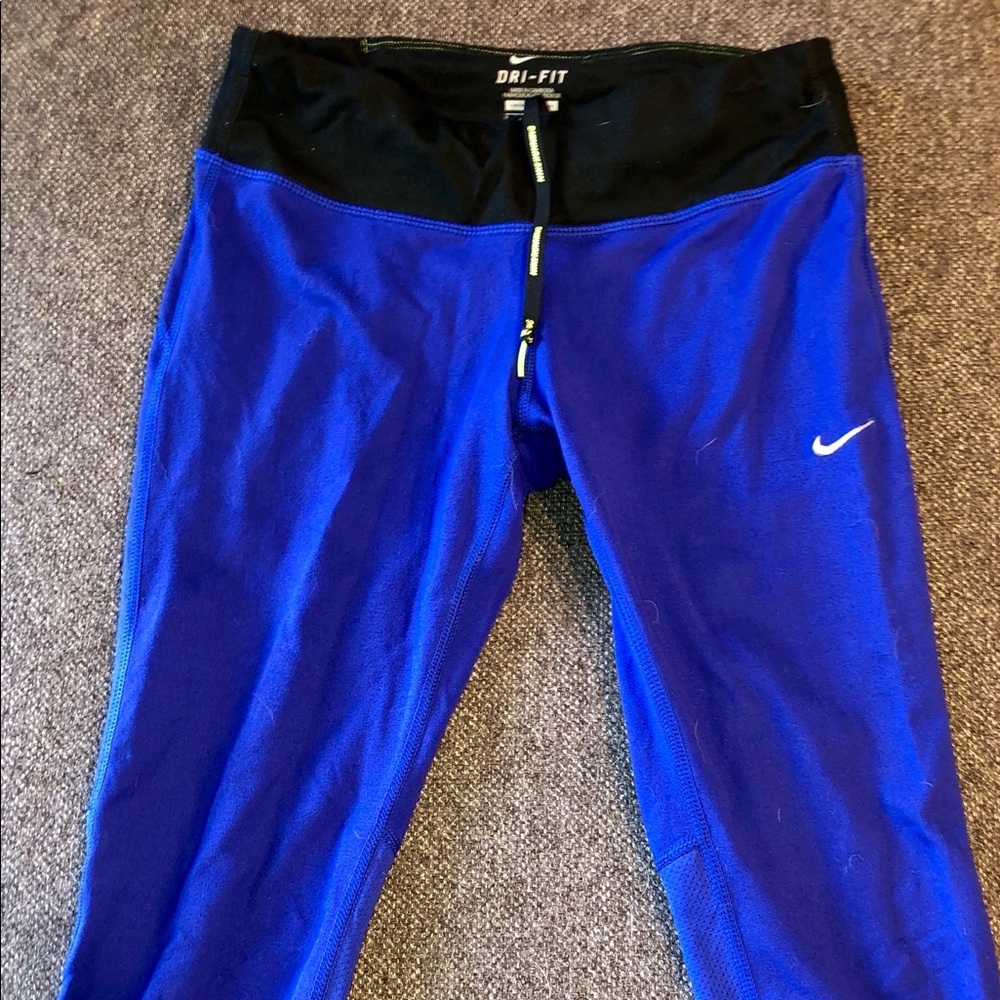 Blue Nike Dri-Fit Crop Leggings
